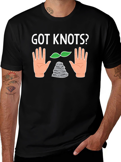 Got Knots? Hand Leaves and Rock T-Shirt