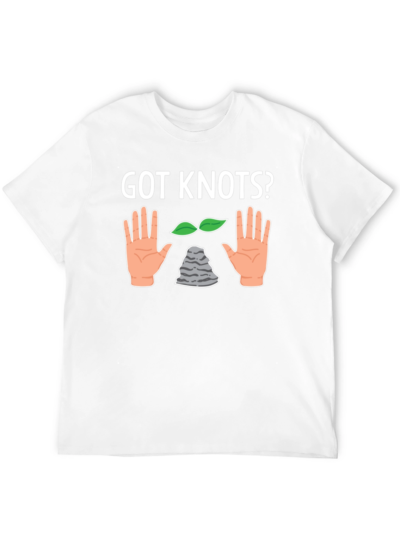 Got Knots? Hand Leaves and Rock T-Shirt