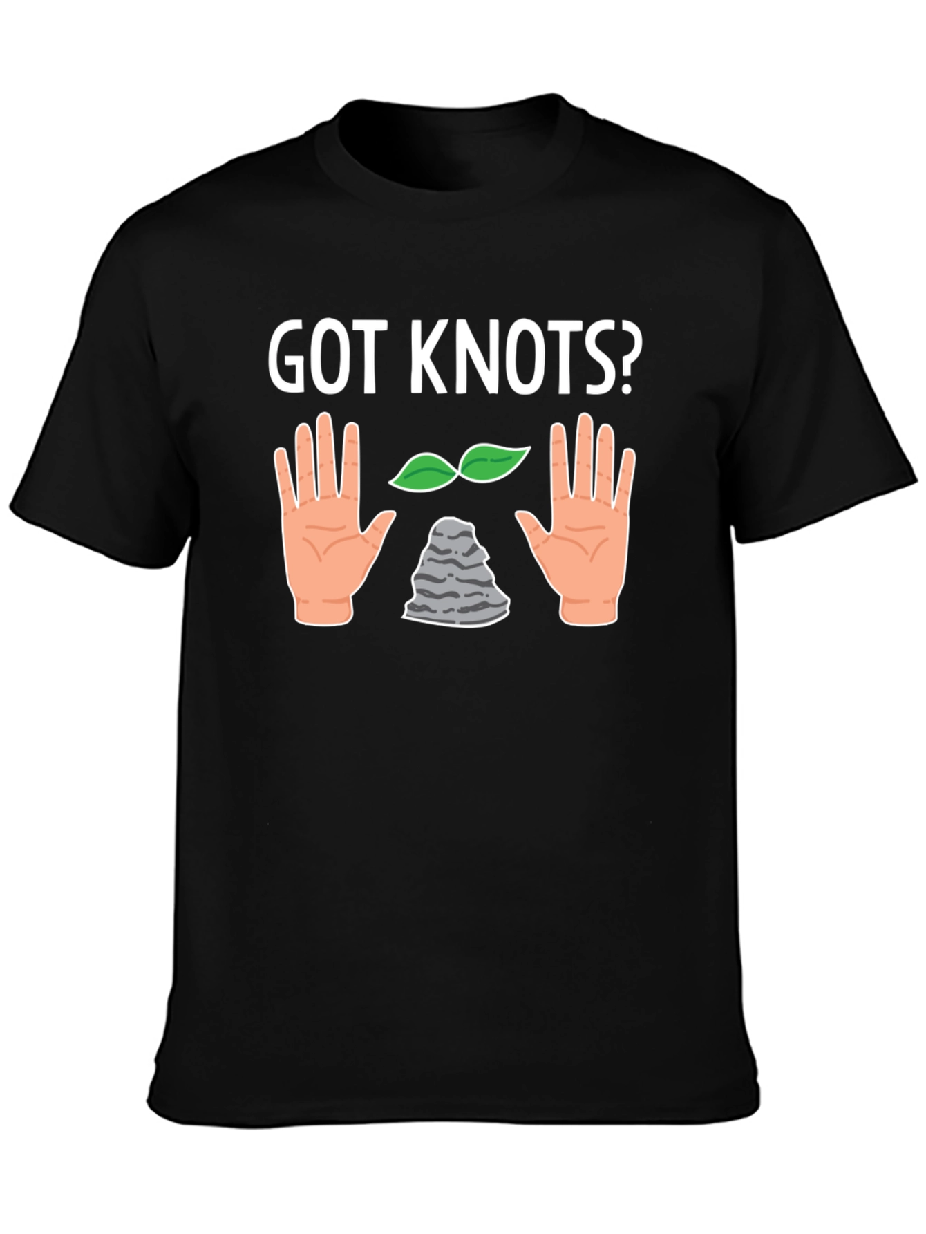 Got Knots? Hand Leaves and Rock T-Shirt