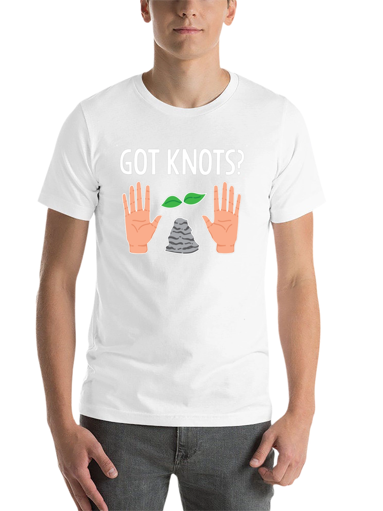 Got Knots? Hand Leaves and Rock T-Shirt