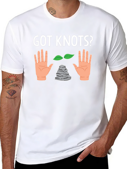 Got Knots? Hand Leaves and Rock T-Shirt