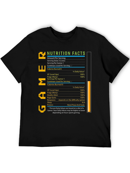 Gamer Nutrition Facts T-Shirt - Black