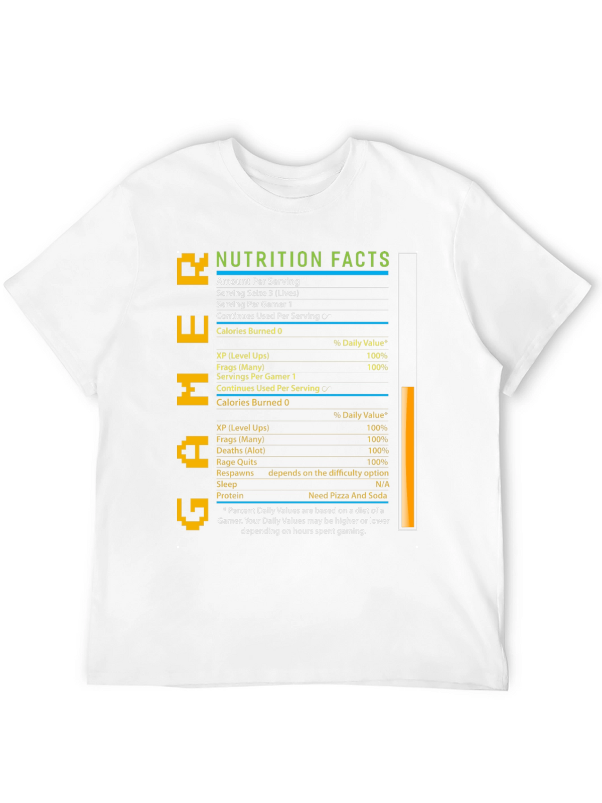 Gamer Nutrition Facts T-Shirt - Black