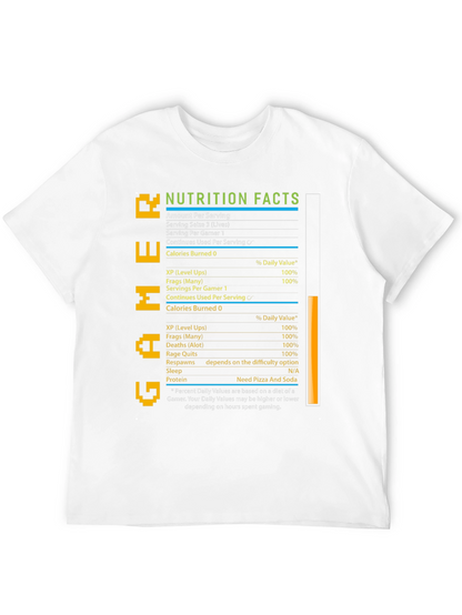 Gamer Nutrition Facts T-Shirt - Black