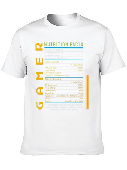 Gamer Nutrition Facts T-Shirt - Black