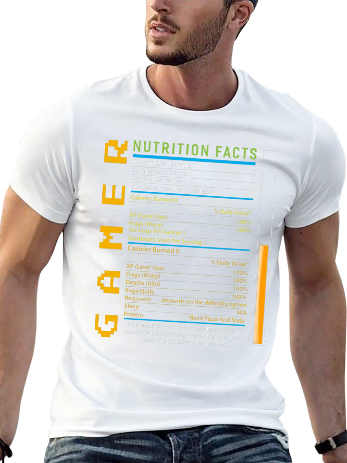 Gamer Nutrition Facts T-Shirt - Black