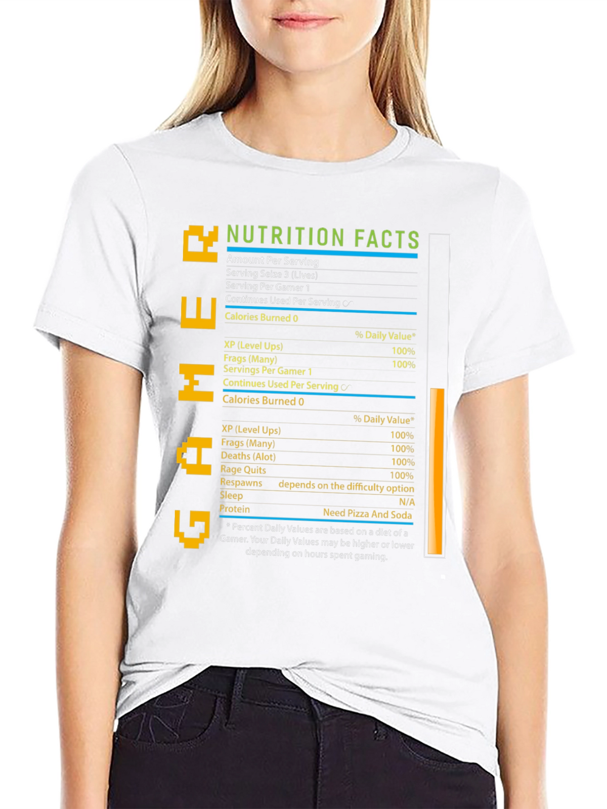 Gamer Nutrition Facts T-Shirt - Black