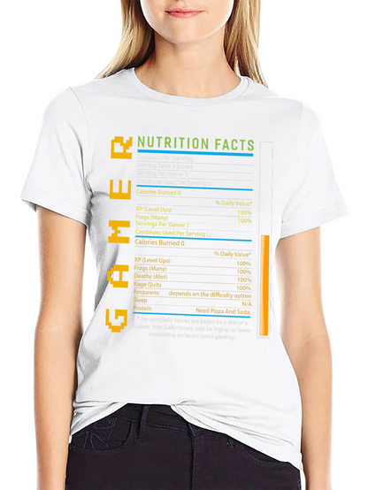 Gamer Nutrition Facts T-Shirt - Black