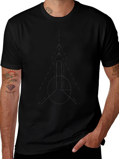 Mens Solid Black Crew Neck T-Shirt