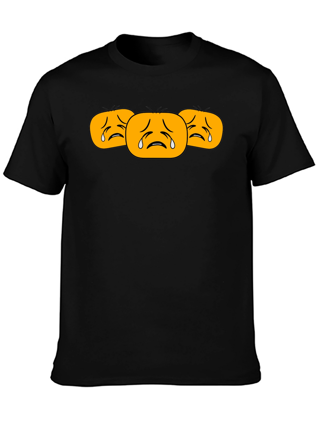 Sad Emoji T-Shirt - Black Cotton Tee