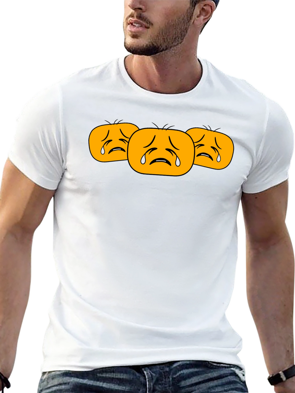 Sad Emoji T-Shirt - Black Cotton Tee