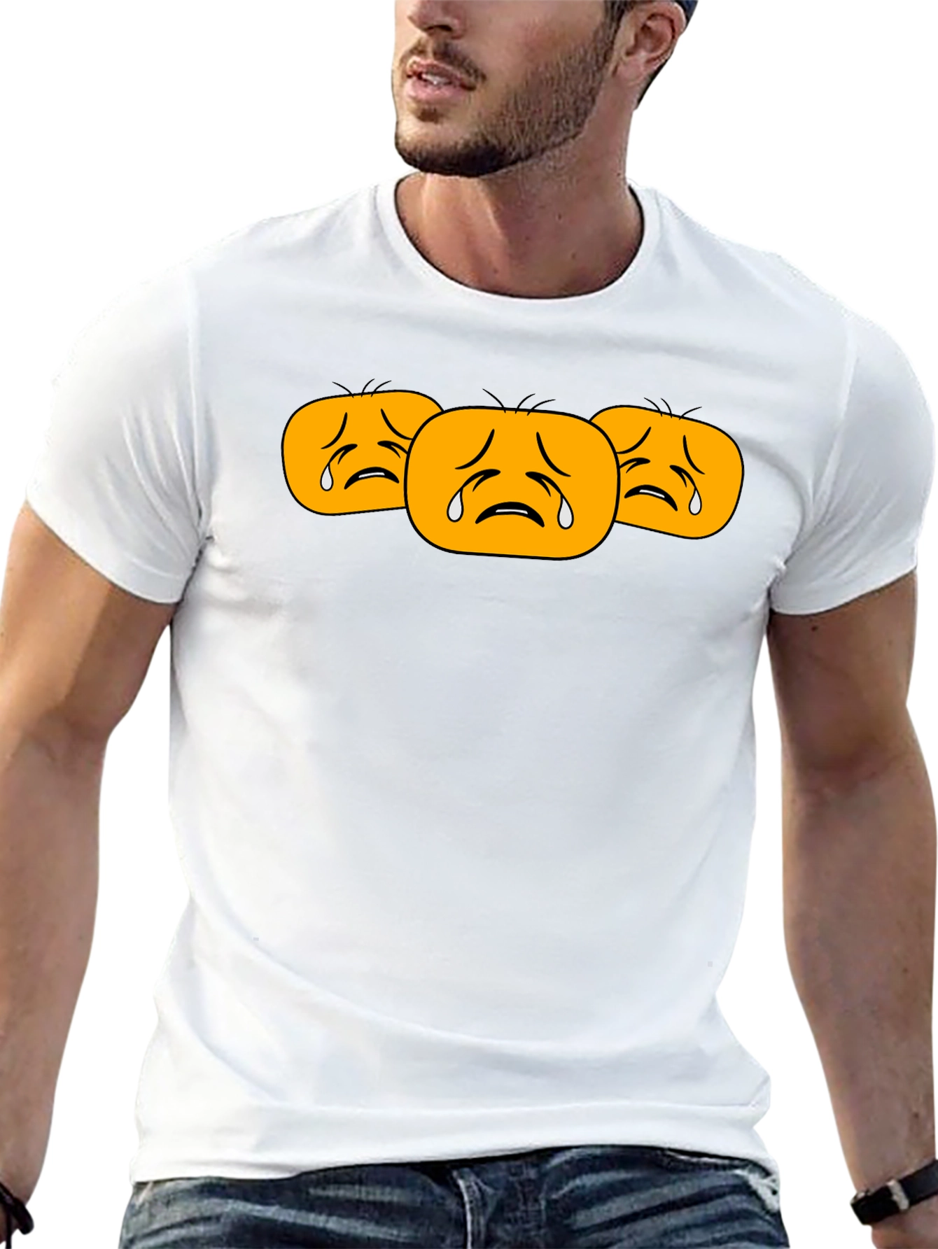 Sad Emoji T-Shirt - Black Cotton Tee