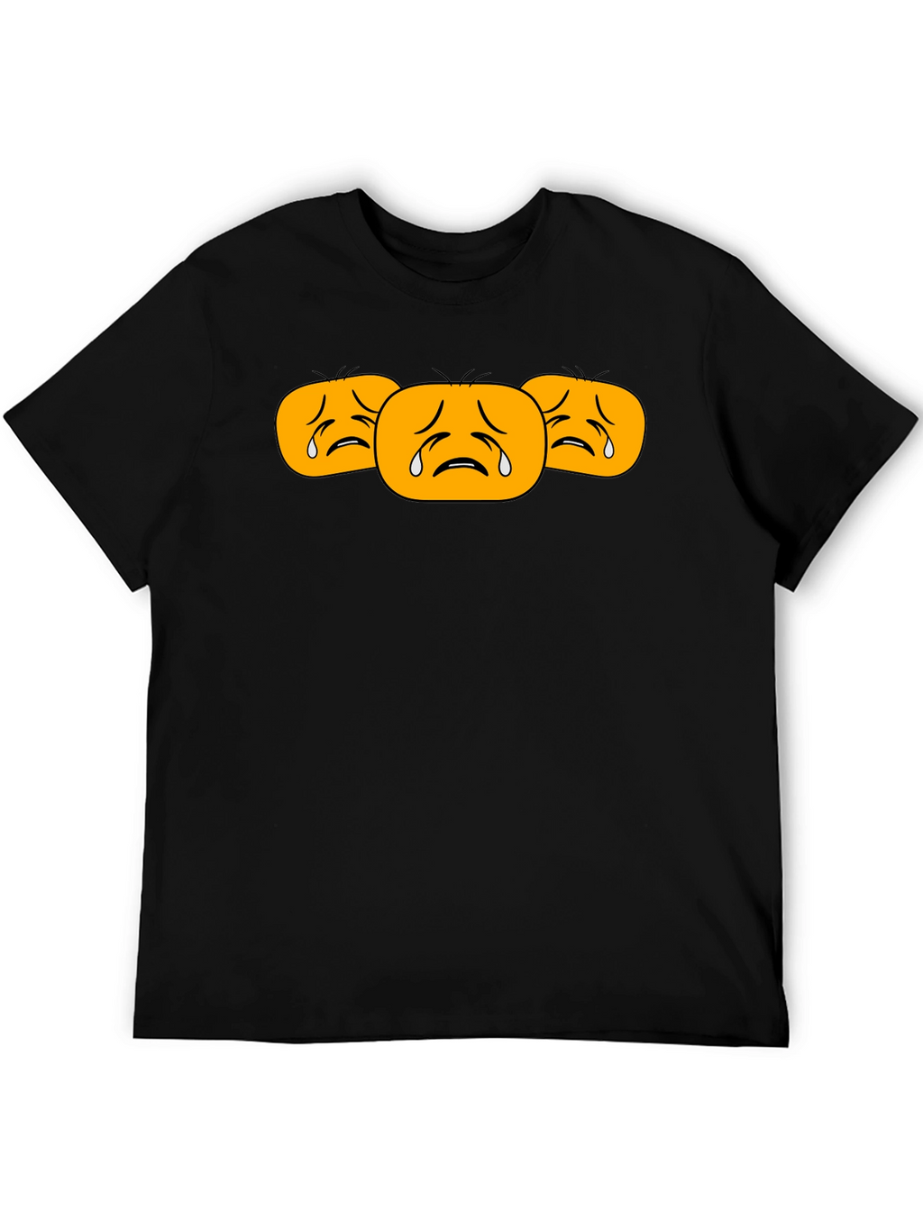Sad Emoji T-Shirt - Black Cotton Tee