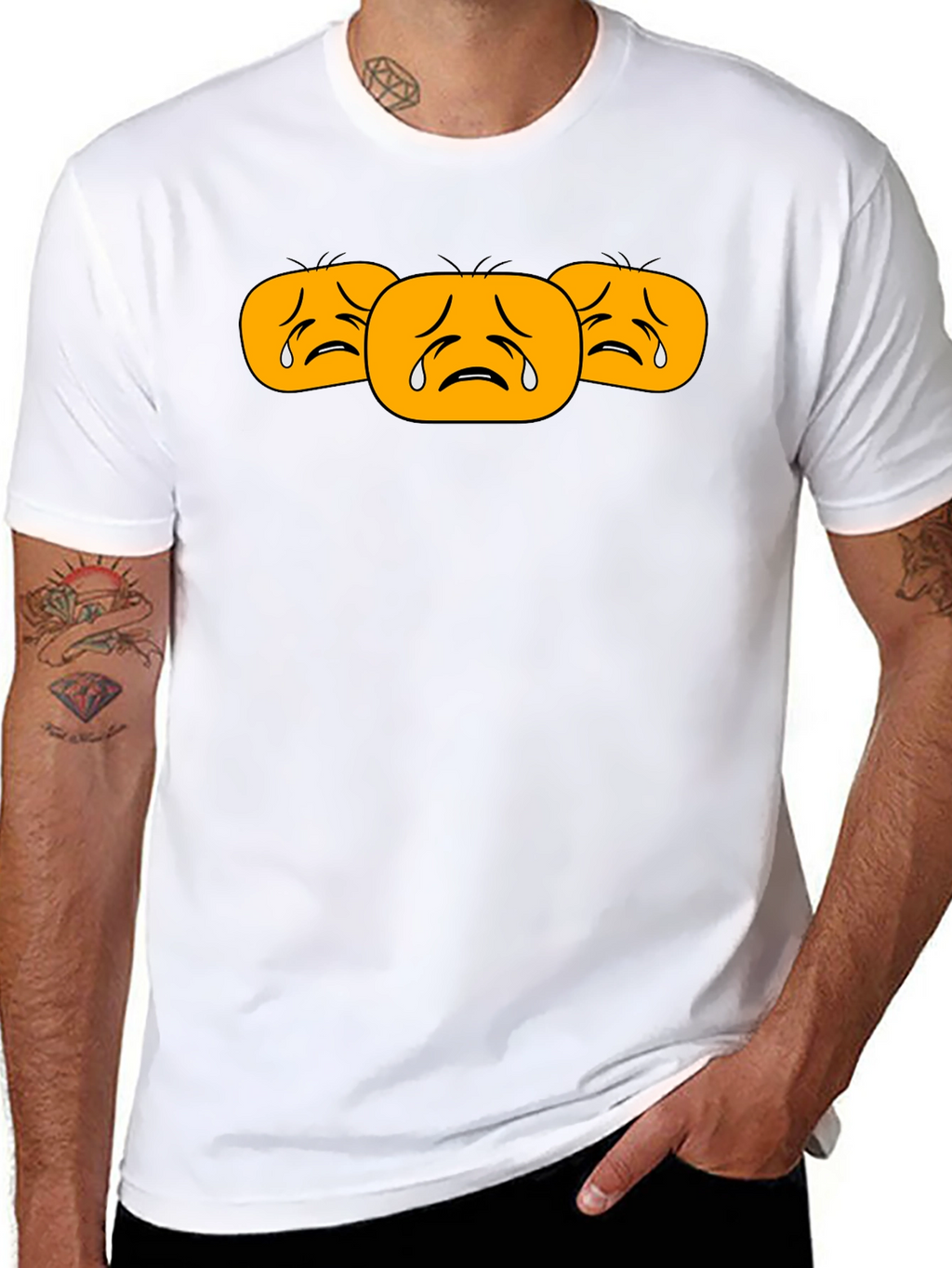 Sad Emoji T-Shirt - Black Cotton Tee