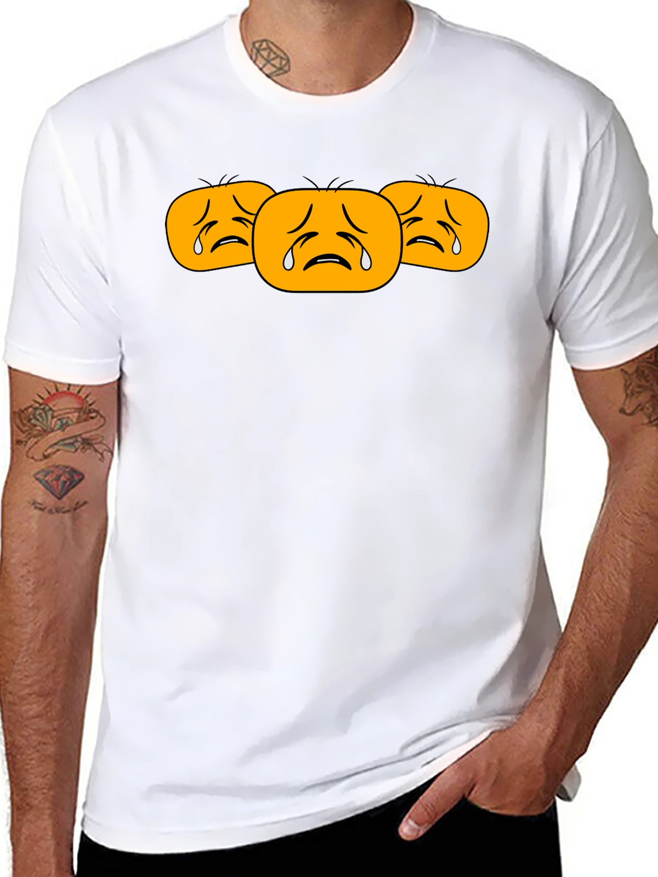 Sad Emoji T-Shirt - Black Cotton Tee