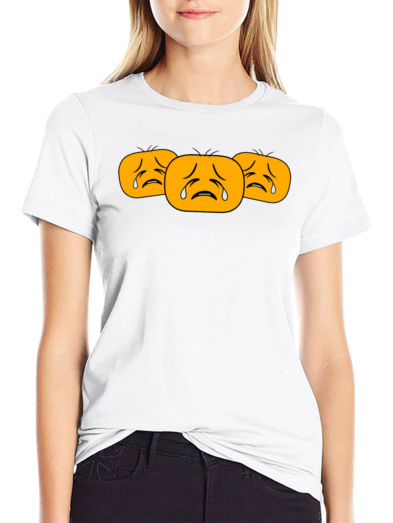 Sad Emoji T-Shirt - Black Cotton Tee