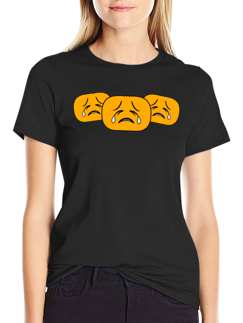 Sad Emoji T-Shirt - Black Cotton Tee