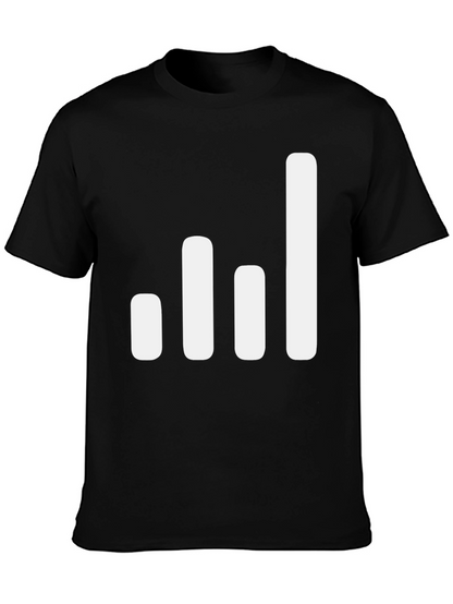 Signal Strength Graphic Tee - Black Cotton Blend T-Shirt
