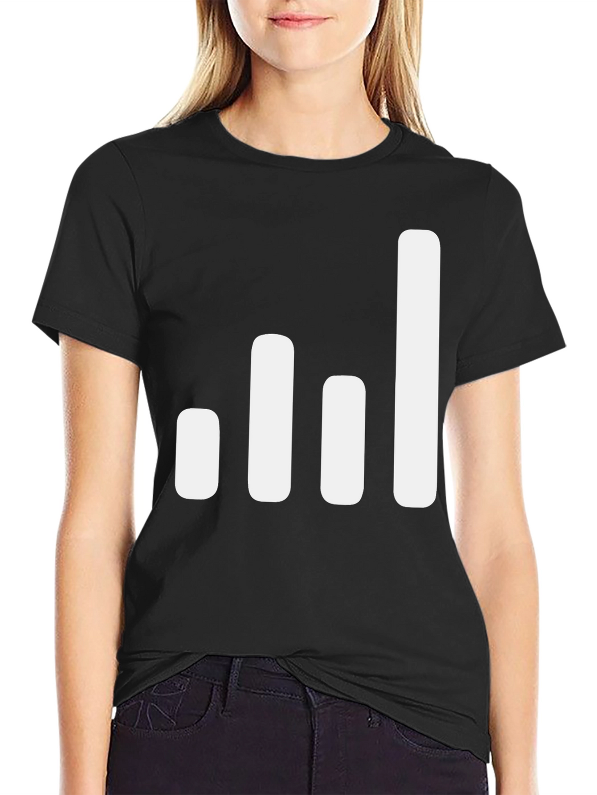 Signal Strength Graphic Tee - Black Cotton Blend T-Shirt