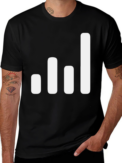 Signal Strength Graphic Tee - Black Cotton Blend T-Shirt
