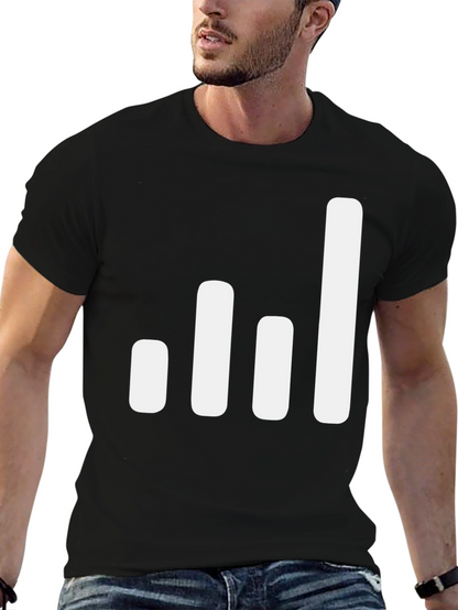 Signal Strength Graphic Tee - Black Cotton Blend T-Shirt