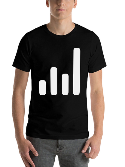 Signal Strength Graphic Tee - Black Cotton Blend T-Shirt