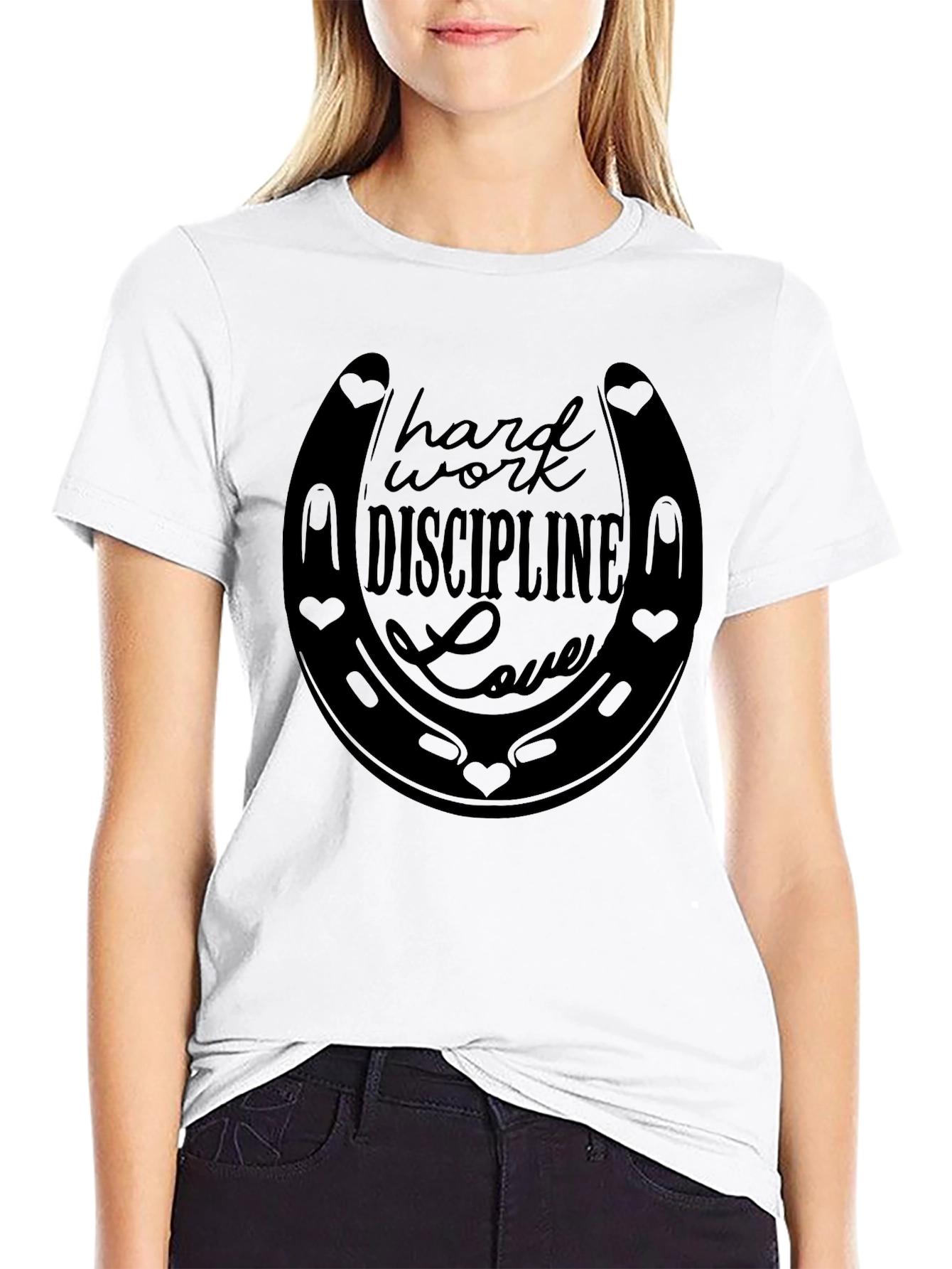 Hard Work Discipline Love Horseshoe Graphic Tee