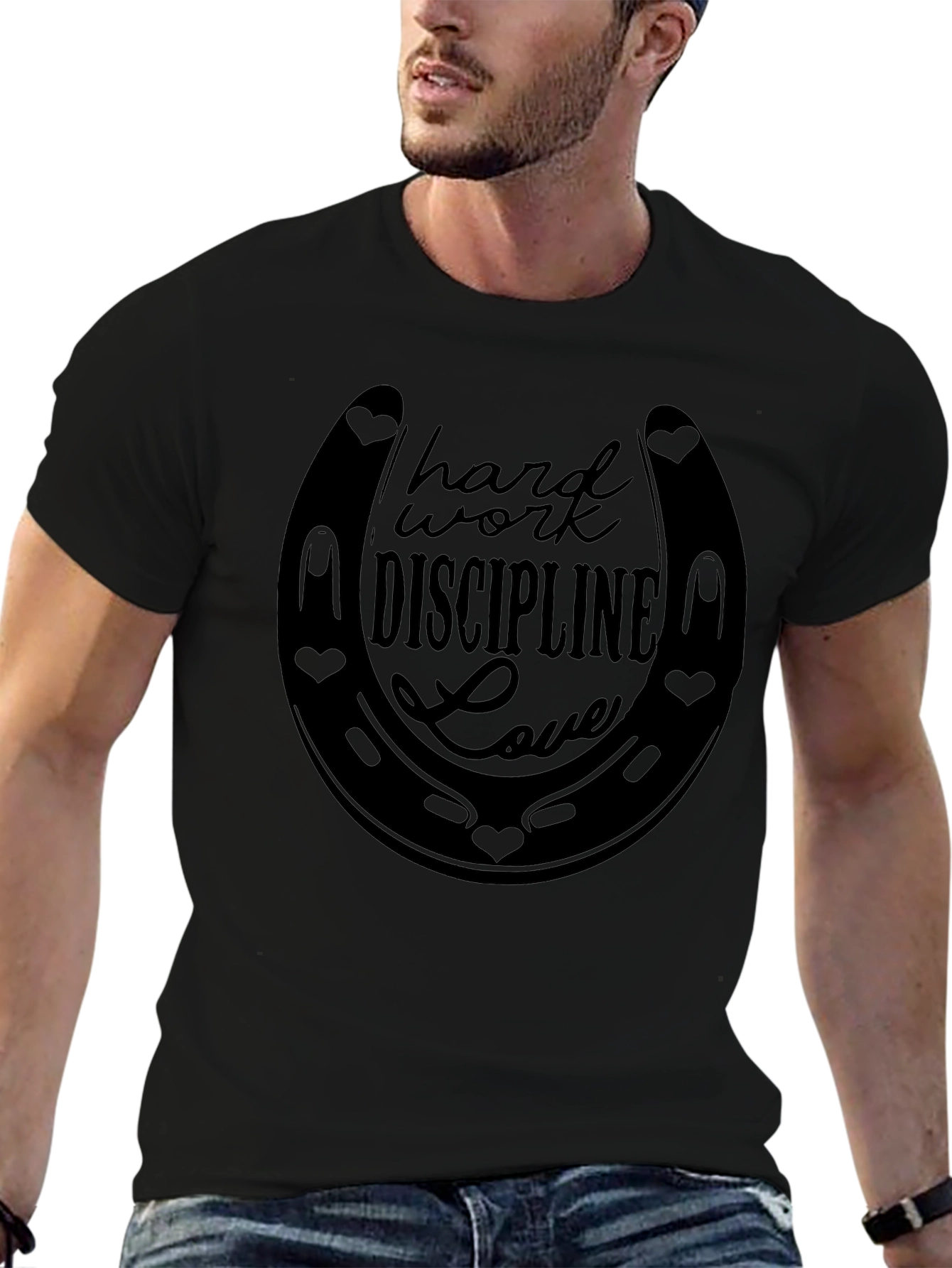 Hard Work Discipline Love Horseshoe Graphic Tee