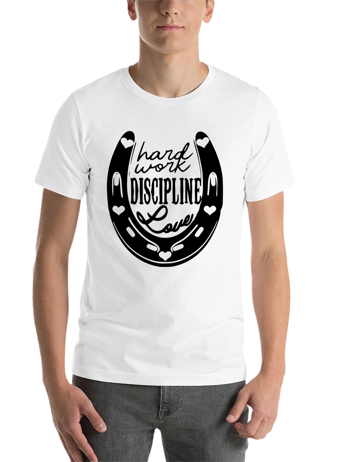 Hard Work Discipline Love Horseshoe Graphic Tee