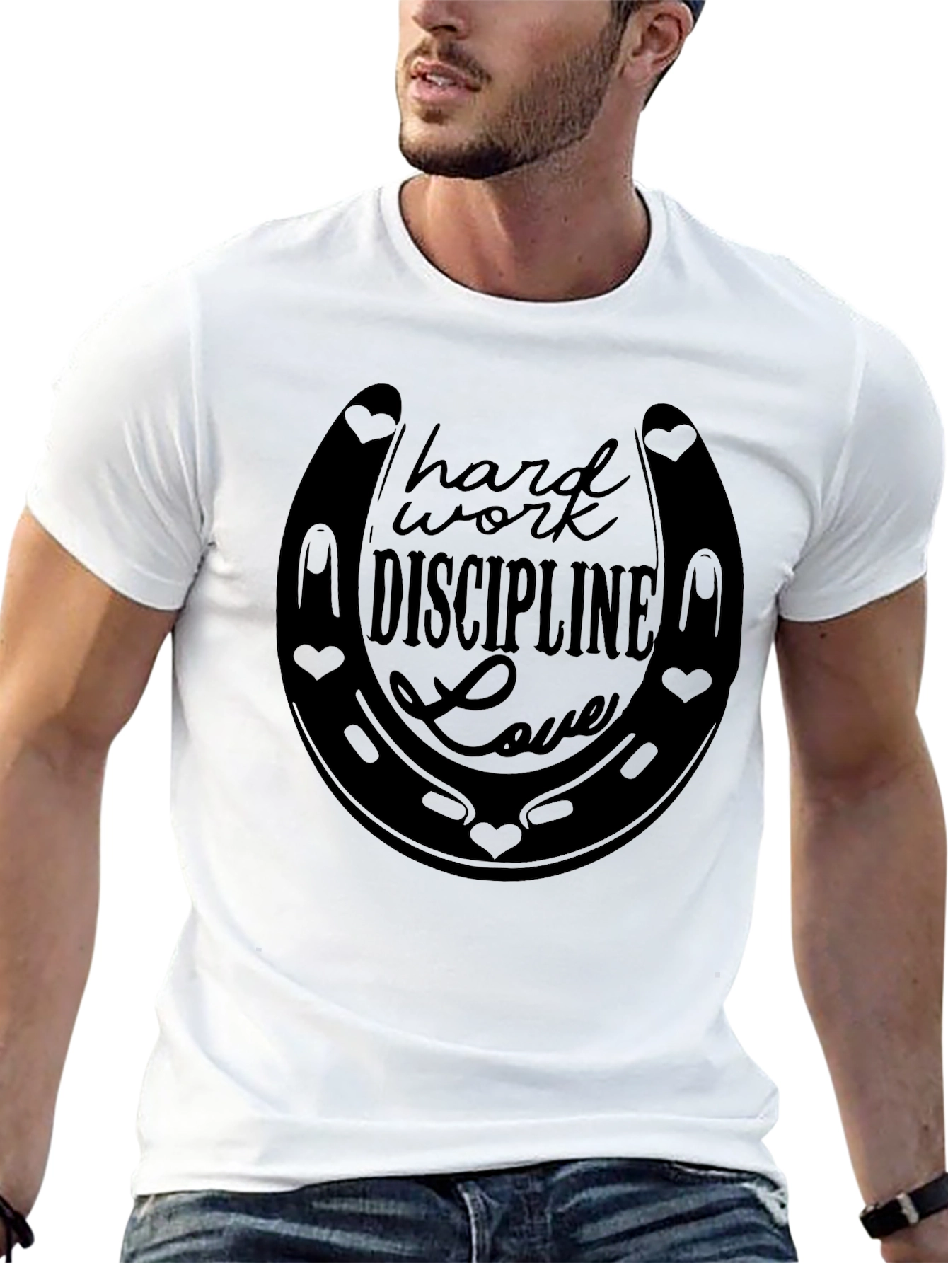 Hard Work Discipline Love Horseshoe Graphic Tee