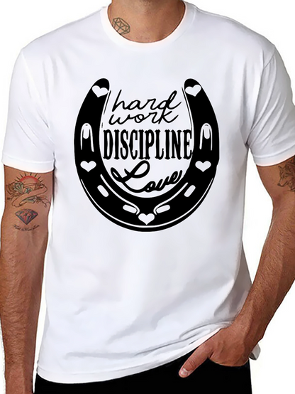 Hard Work Discipline Love Horseshoe Graphic Tee