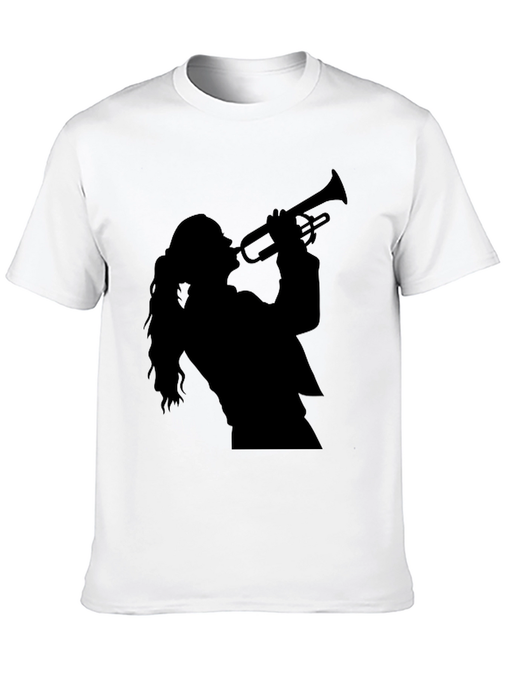 Trumpet Player Graphic Tee - Black Cotton