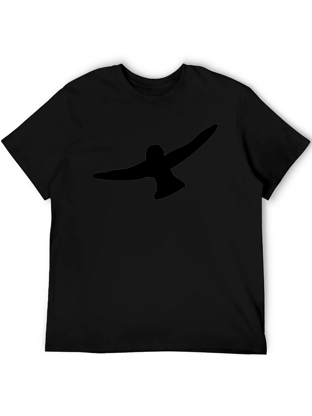 Black T-Shirt with Abstract Bird Graphic