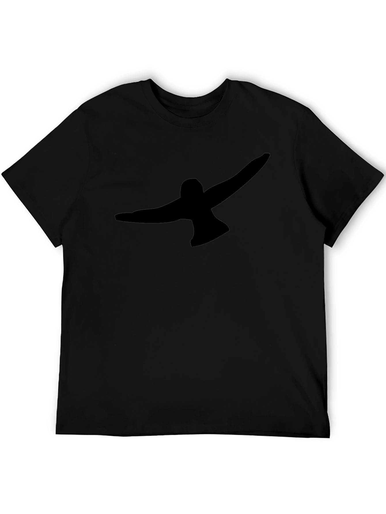Black T-Shirt with Abstract Bird Graphic