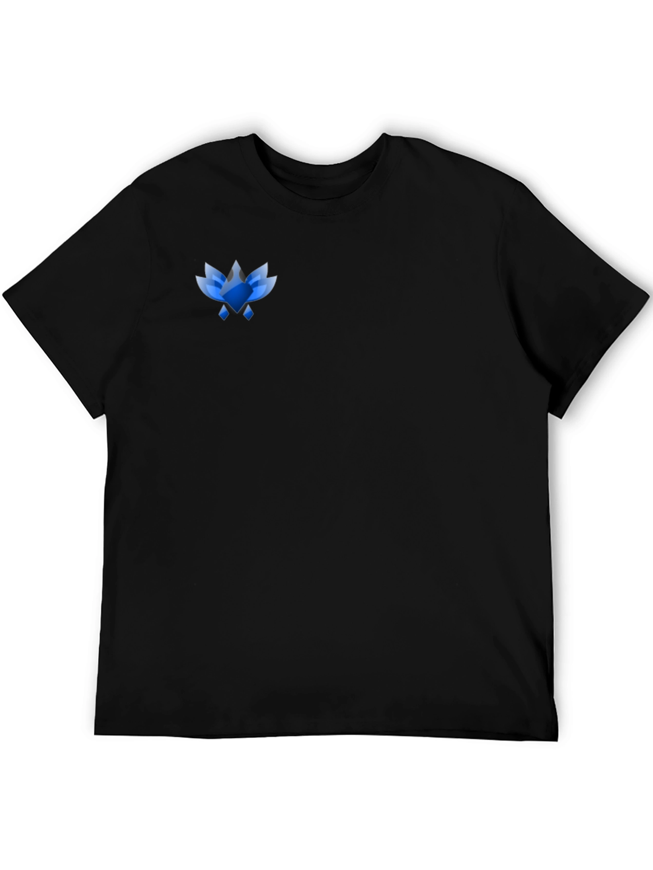 Mens Black Tee with Abstract Blue Graphic