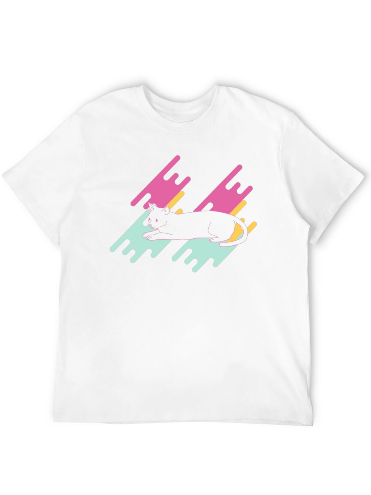 Retro Cat Graphic Tee - Black T-Shirt