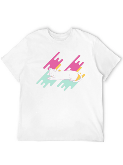 Retro Cat Graphic Tee - Black T-Shirt