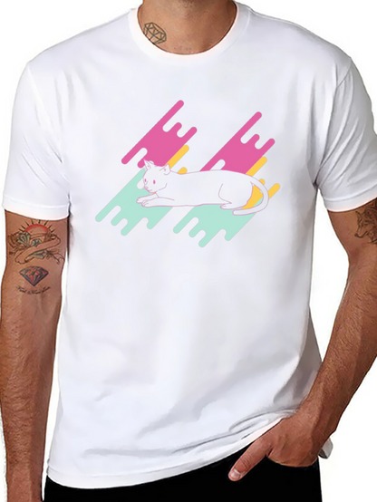 Retro Cat Graphic Tee - Black T-Shirt