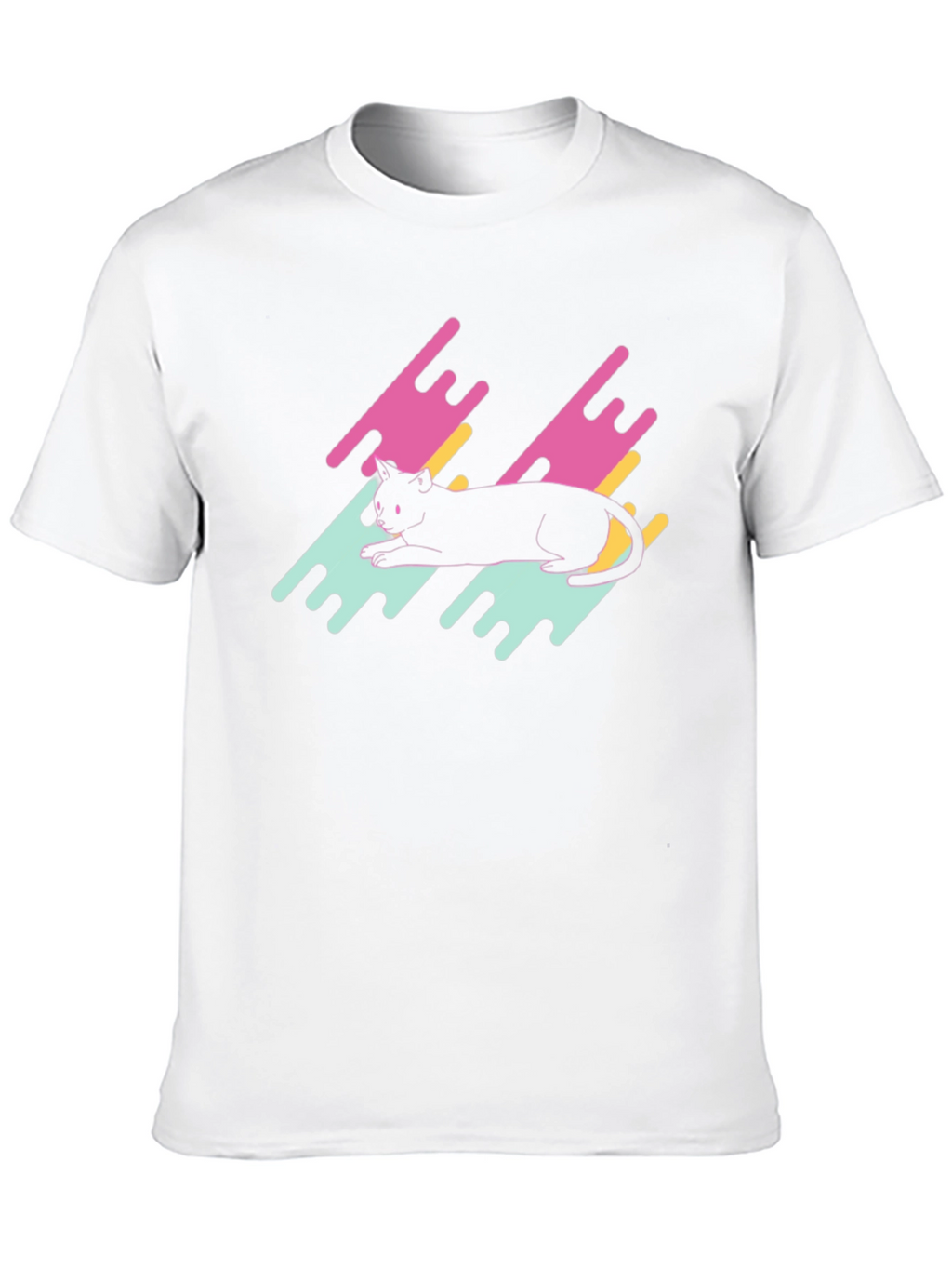 Retro Cat Graphic Tee - Black T-Shirt