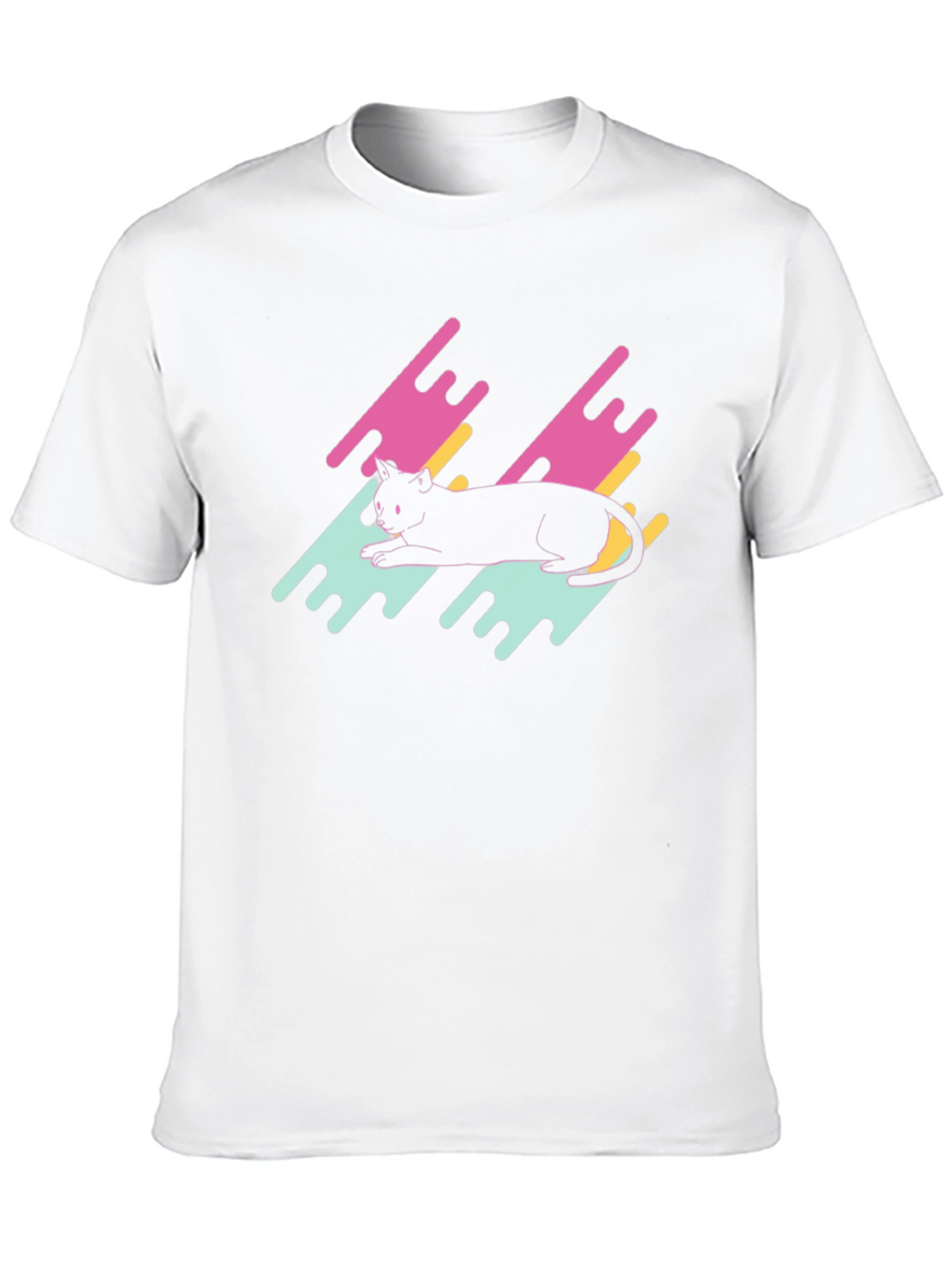 Retro Cat Graphic Tee - Black T-Shirt