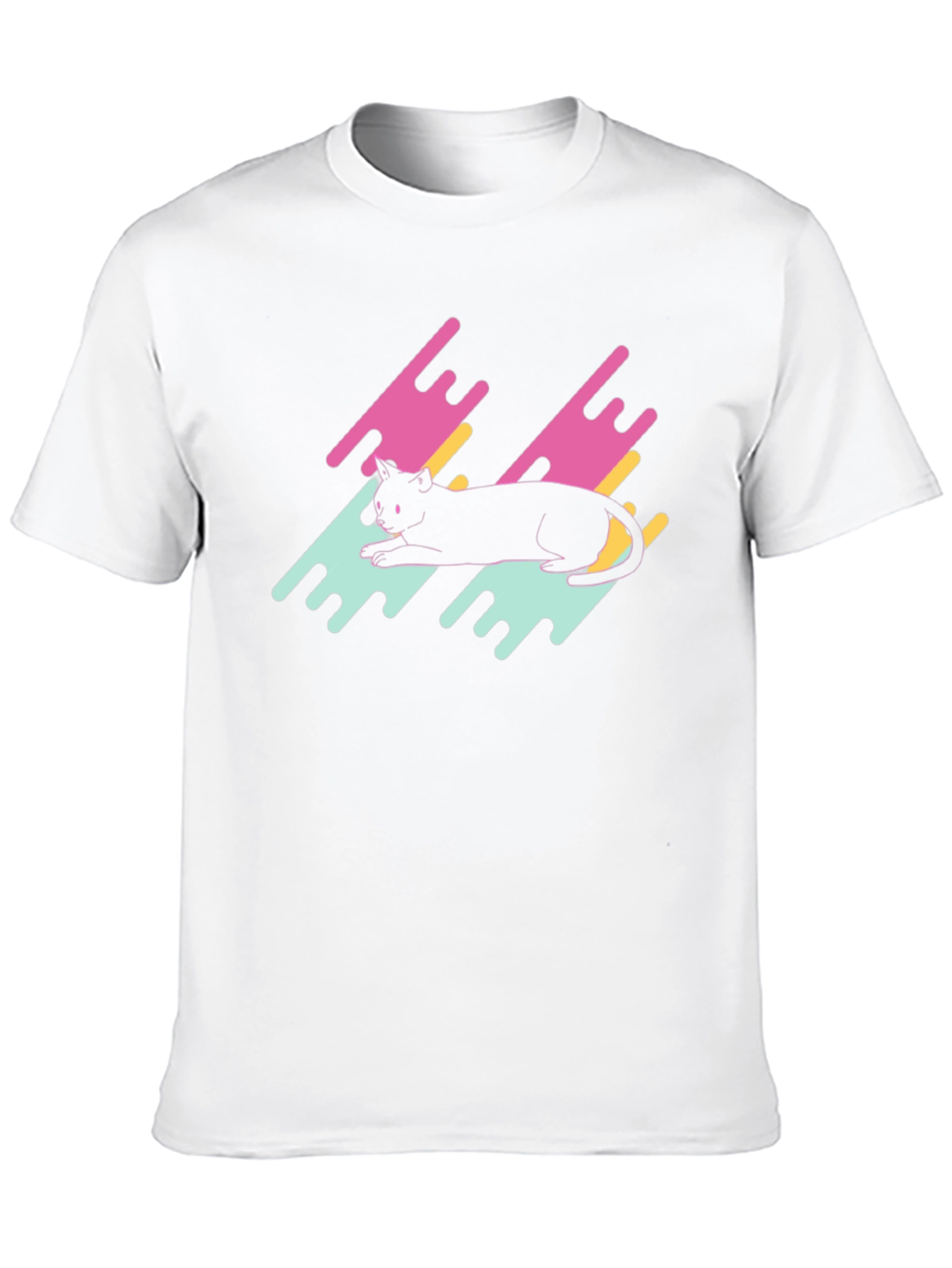 Retro Cat Graphic Tee - Black T-Shirt