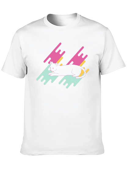 Retro Cat Graphic Tee - Black T-Shirt