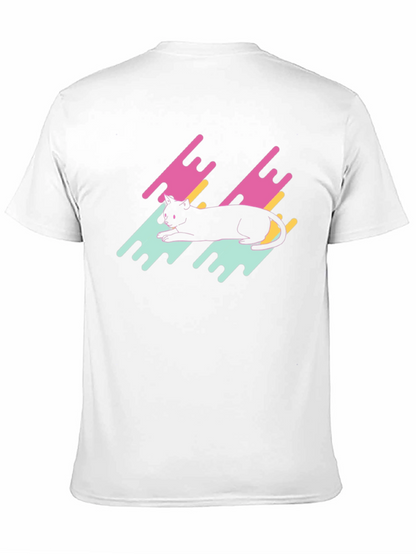 Retro Cat Graphic Tee - Black T-Shirt
