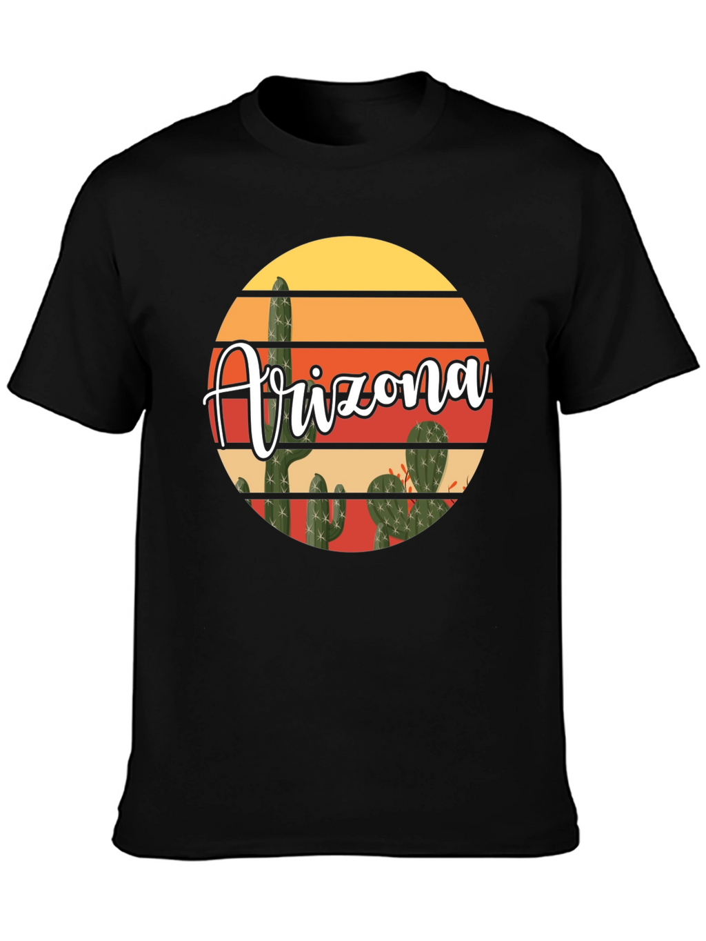 Arizona Cactus Graphic T-Shirt - Desert Sunset Design