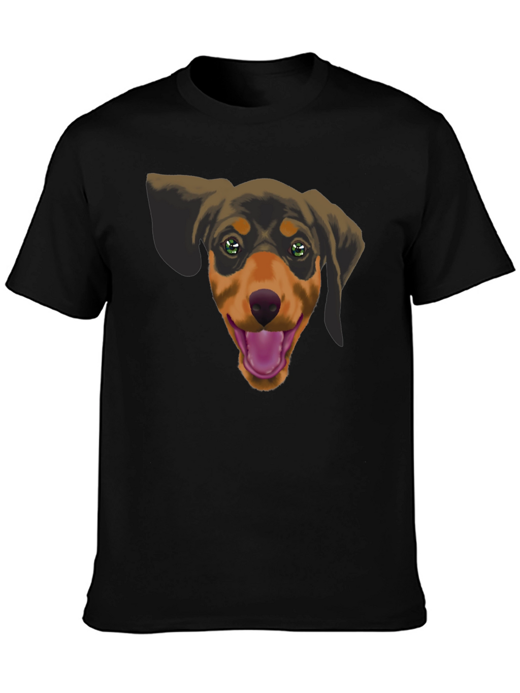 Dachshund Dog Graphic Tee - Black Cotton Casual Shirt