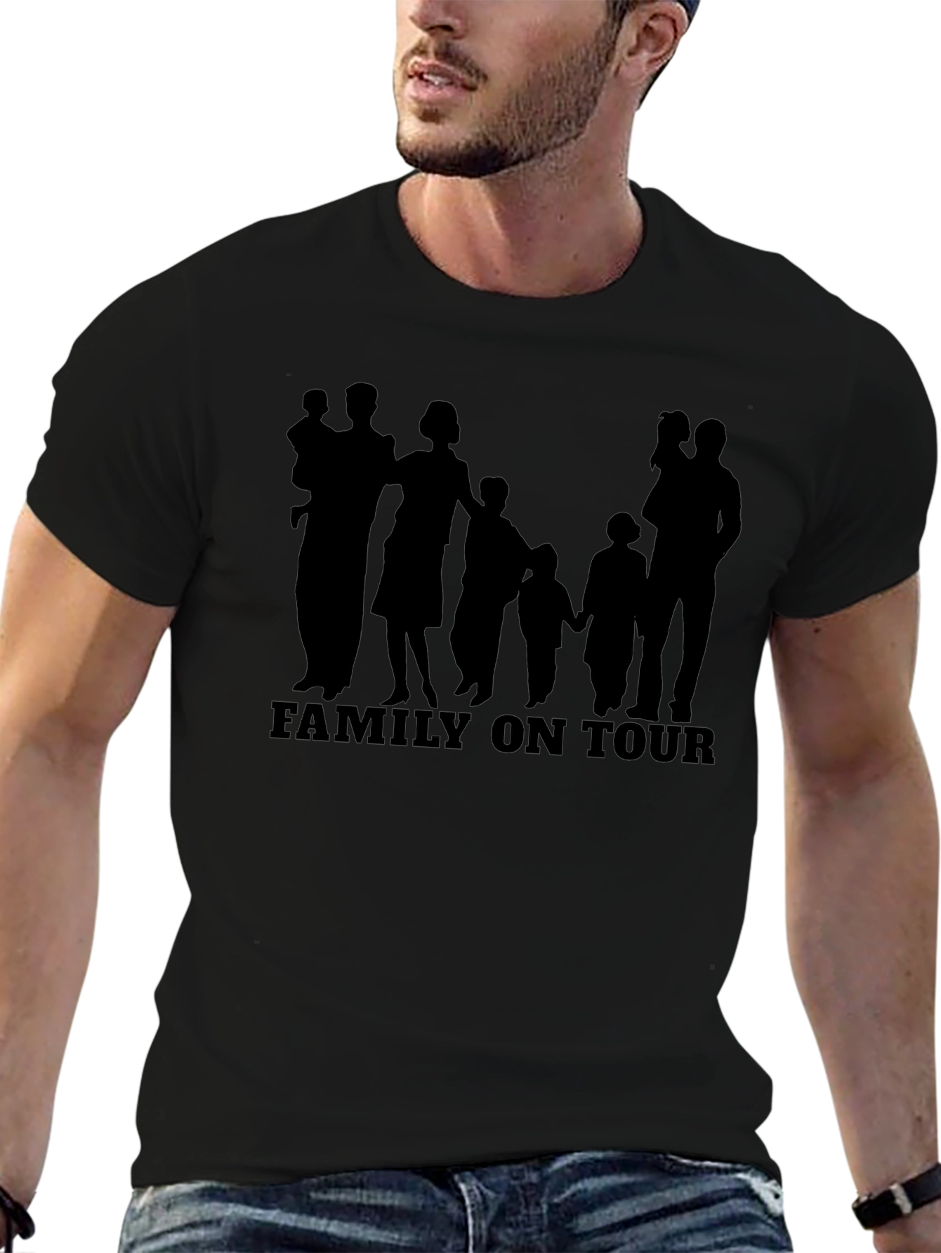 Family On Tour Graphic T-Shirt - Stylish Black Tee