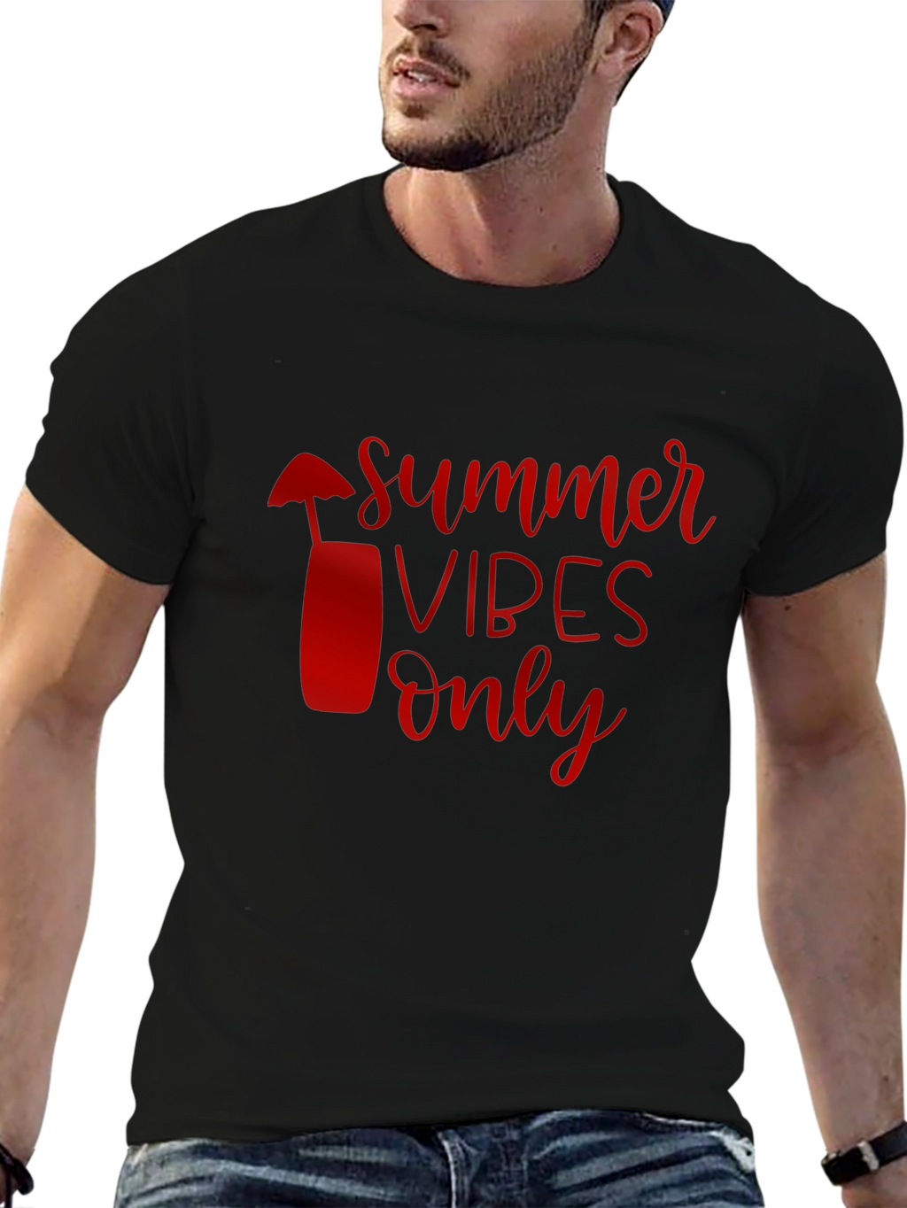 Summer Vibes Only Black Tee