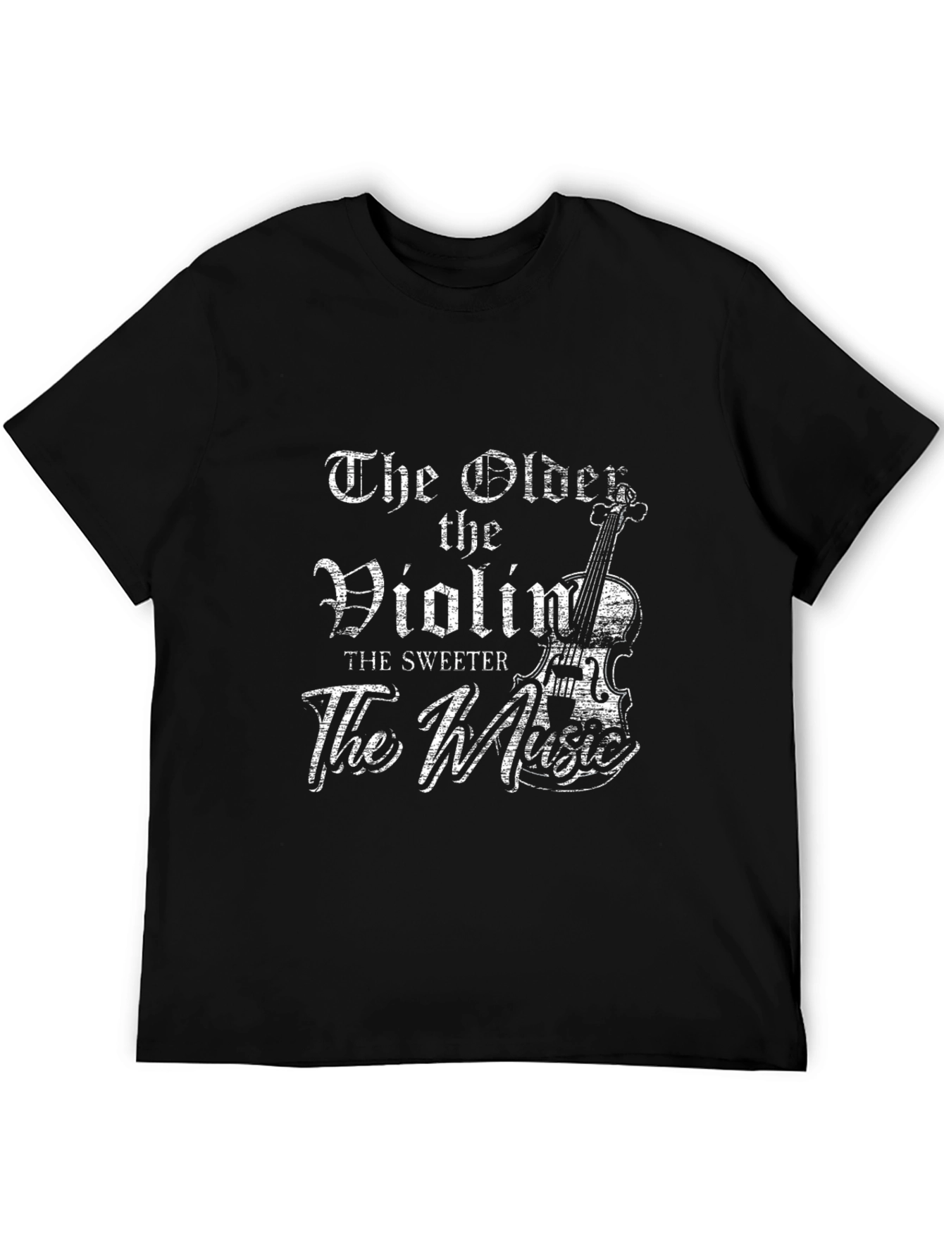 Vintage Violin Music Lover T-Shirt - Black