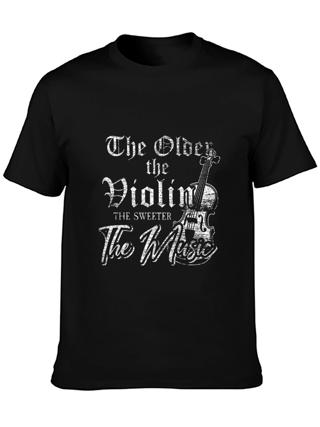 Vintage Violin Music Lover T-Shirt - Black