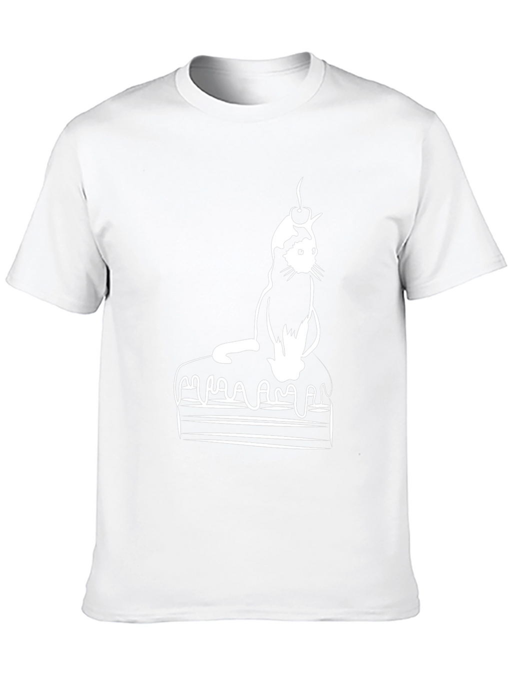 Cat on Cake Graphic Tee - Black T-Shirt